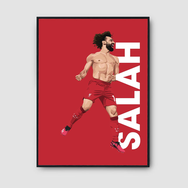 Mohamed Salah Liverpool FC Poster – Shirtless Goal Celebration Wall Art, Reds Number 11 Print, Egyptian King Football Gift for LFC Fans