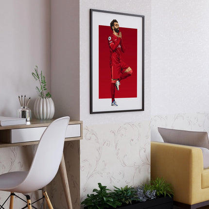 Mohamed Salah Liverpool FC Poster – Prayer Celebration Wall Art, Calm Reds Print, Number 11 LFC Decor, Egyptian King Gift for Football Fans