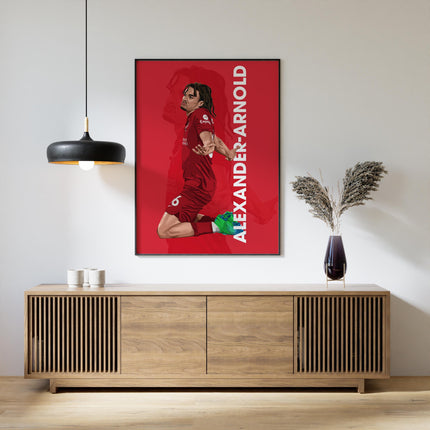 Trent Alexander-Arnold Celebration Poster – Liverpool FC Wall Art, Number 66 Football Print, Soccer Gift for Fans, Iconic Reds Slide Artwork