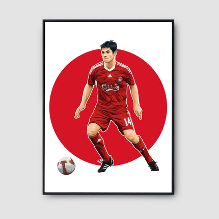 Xabi Alonso Liverpool FC Poster – Number 14 Wall Art, Carlsberg Kit Football Print, Iconic Midfielder Gift, Vintage Reds Soccer Decor