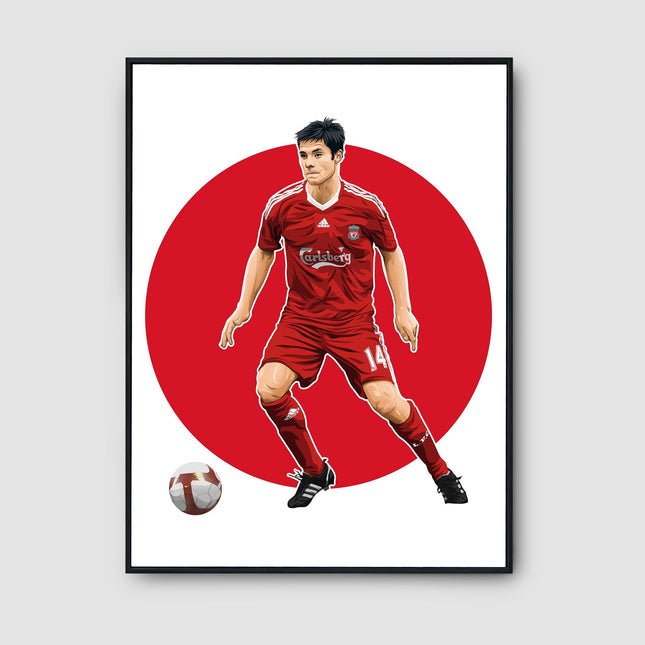 Xabi Alonso Liverpool FC Poster – Number 14 Wall Art, Carlsberg Kit Football Print, Iconic Midfielder Gift, Vintage Reds Soccer Decor