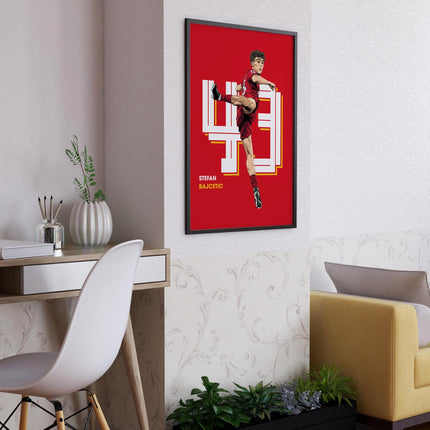 Stefan Bajcetic Liverpool FC Poster – Number 43 Football Print, Wall Art for Fans, Soccer Gift, LFC Decor Featuring Rising Midfield Star