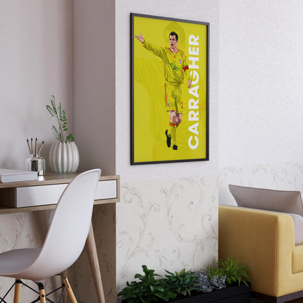 Jamie Carragher Liverpool FC Poster – Number 23 Wall Art in Yellow Kit, Classic Football Print, Reds Defender Gift, Soccer Legend Home Decor