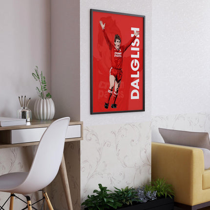 Kenny Dalglish Liverpool FC Poster – Crown Paints Kit Wall Art, Classic Football Print, Reds Legend Gift, Retro Soccer Decor for LFC Fans