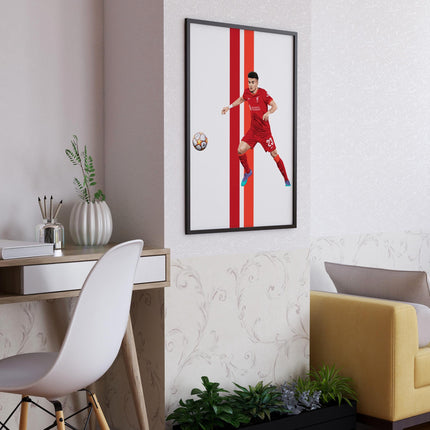 Luis Díaz Liverpool FC Poster – Number 23 Football Wall Art, Red Kit Soccer Print, Modern LFC Player Gift,Colombian Star Decor for Reds Fans