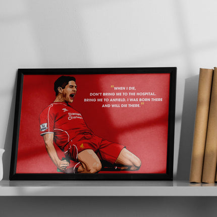Steven Gerrard Liverpool FC Poster – Anfield Quote Wall Art,Knee Slide Celebration Print,Reds Legend Gift,Iconic LFC Decor for Football Fans
