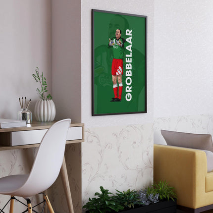 Bruce Grobbelaar Liverpool FC Poster – Goalkeeper Wall Art in Green Kit, Classic Reds Football Print, LFC Legend Gift, Retro Soccer Decor