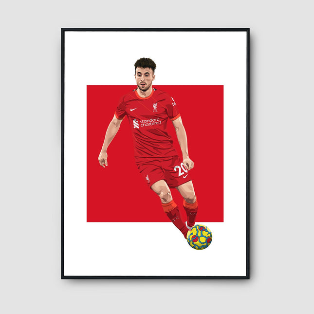 Diogo Jota Liverpool FC Poster – Number 20 Wall Art Print, Portuguese Forward Football Decor, Reds Gift, Soccer Room Artwork for LFC Fans