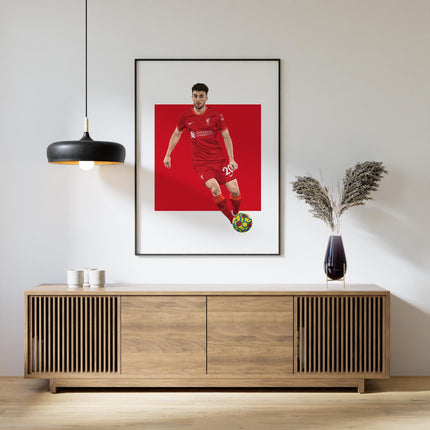 Diogo Jota Liverpool FC Poster – Number 20 Wall Art Print, Portuguese Forward Football Decor, Reds Gift, Soccer Room Artwork for LFC Fans