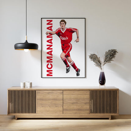 Steve McManaman Liverpool FC Poster – Retro Reds Football Wall Art,Classic Carlsberg Kit Print,Winger Decor,Gift for LFC Fans and Collectors