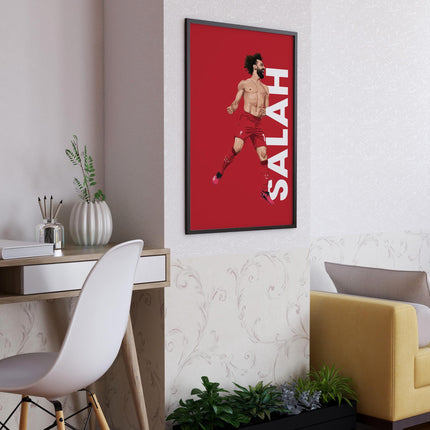 Mohamed Salah Liverpool FC Poster – Shirtless Goal Celebration Wall Art, Reds Number 11 Print, Egyptian King Football Gift for LFC Fans