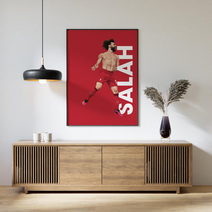 Mohamed Salah Liverpool FC Poster – Shirtless Goal Celebration Wall Art, Reds Number 11 Print, Egyptian King Football Gift for LFC Fans
