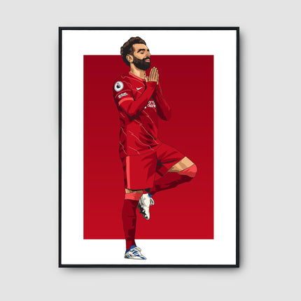 Mohamed Salah Liverpool FC Poster – Prayer Celebration Wall Art, Calm Reds Print, Number 11 LFC Decor, Egyptian King Gift for Football Fans