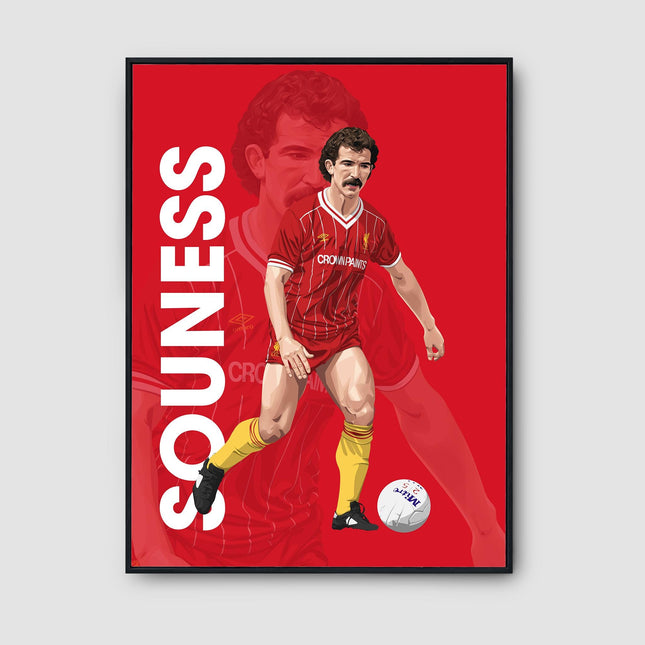 Graeme Souness Liverpool FC Poster – Reds Midfield Legend Wall Art, Retro Crown Paints Print, LFC Icon Gift for Fans, Classic Football Decor