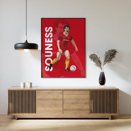 Graeme Souness Liverpool FC Poster – Reds Midfield Legend Wall Art, Retro Crown Paints Print, LFC Icon Gift for Fans, Classic Football Decor