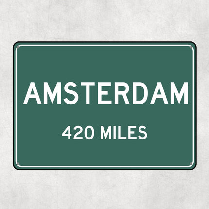 Amsterdam Distance Sign - Sign | Personalised Gift