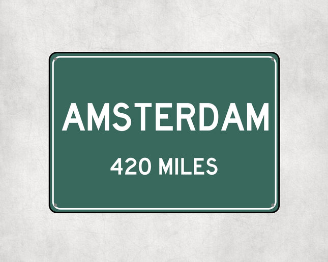 Amsterdam Distance Sign - Sign | Personalised Gift