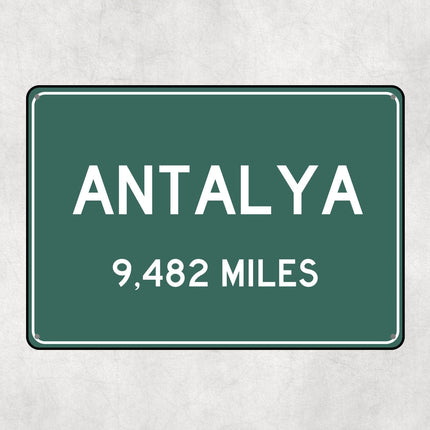 Antalya Distance Sign - Sign | Personalised Gift