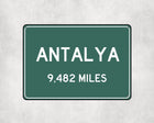 Antalya Distance Sign - Sign | Personalised Gift