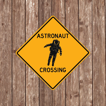 Astronaut Crossing Sign - Close Up Detail View