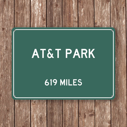 AT&T Park Distance Sign - Close Up Detail View