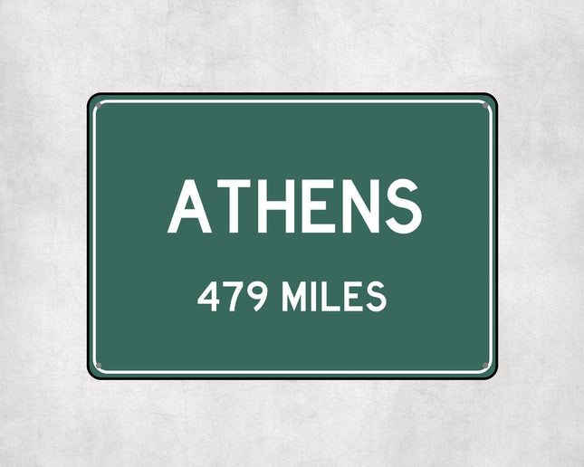 Athens Distance Sign - Sign | Personalised Gift