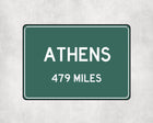 Athens Distance Sign - Sign | Personalised Gift