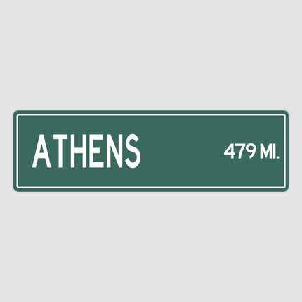 Athens Distance Street Sign - Sign | Personalised Gift