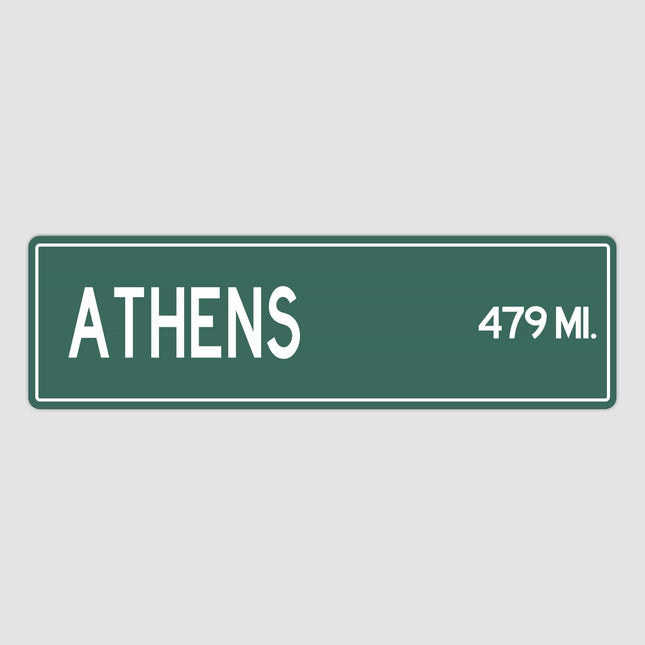 Athens Distance Street Sign - Sign | Personalised Gift