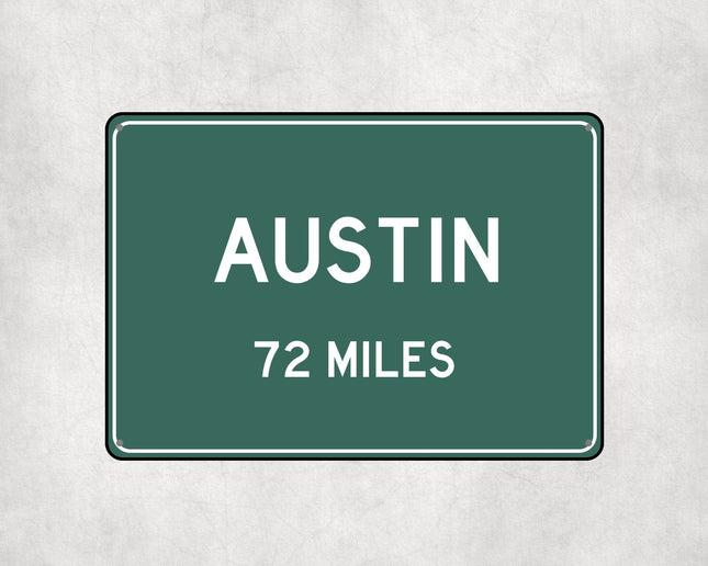 Austin Distance Sign - Sign | Personalised Gift