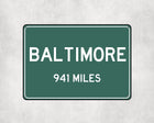 Baltimore Distance Sign - Sign | Personalised Gift