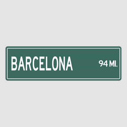 Barcelona Distance Street Sign - Sign | Personalised Gift
