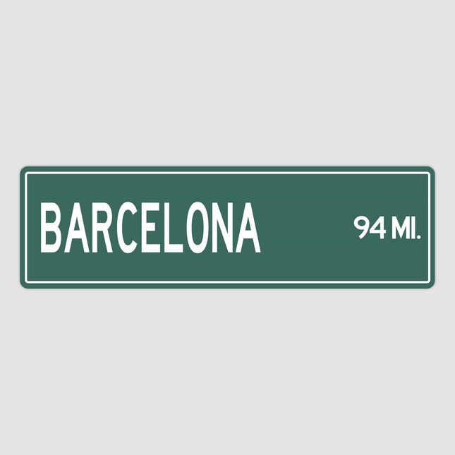 Barcelona Distance Street Sign - Sign | Personalised Gift