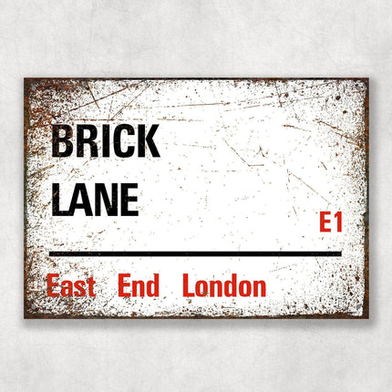 Brick Lane Street Sign - Close Up Detail View