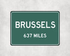 Brussels Distance Sign - Sign | Personalised Gift