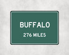 Buffalo Distance Sign - Sign | Personalised Gift