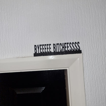 Byeeeee Bitcheessss Door Topper - Lifestyle Room Setting