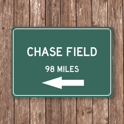 Chase Field Distance Sign - Close Up Detail View