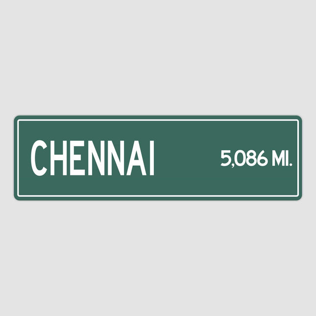 Chennai Distance Street Sign - Sign | Personalised Gift