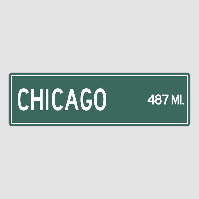 Chicago Distance Street Sign - Sign | Personalised Gift