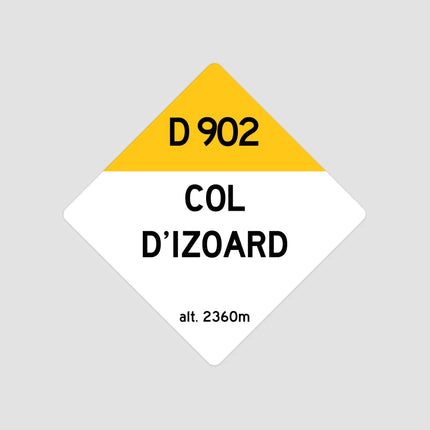 Col D'Izoard D902 Route Sign - Square - Close Up Detail View