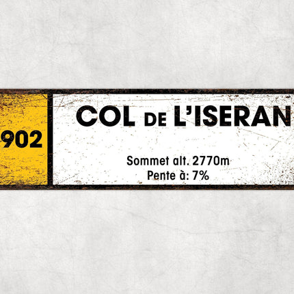 Col De L'Iseran D902 Route Sign - Cycling - Close Up Detail View
