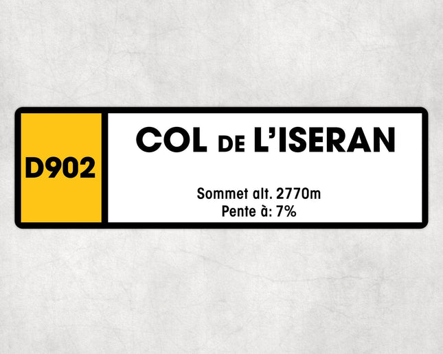 Col De L'Iseran D902 Route Sign - Cycling - Sign | Personalised Gift
