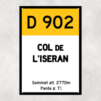 Col De L'Iseran D902 Route Sign - Close Up Detail View