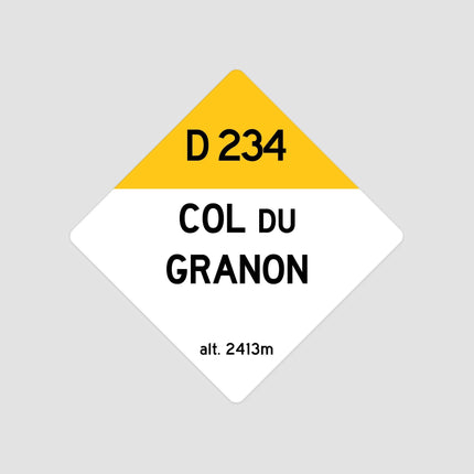 Col Du Granon D234 Route Sign - Square - Close Up Detail View