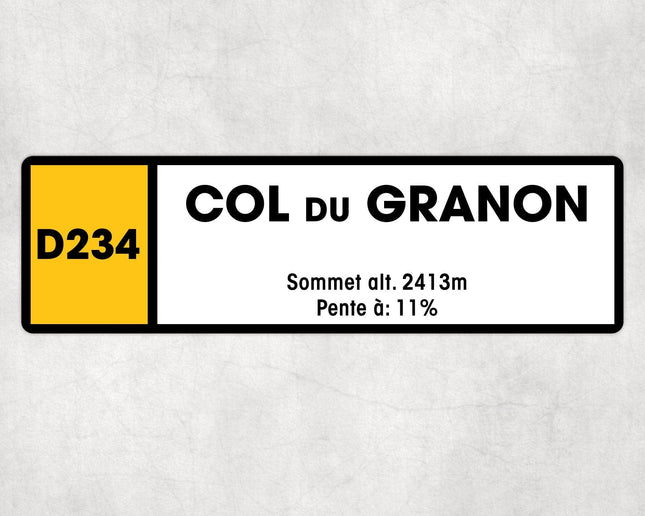 Col Du Granon D234 Route Sign - Cycling - Sign | Personalised Gift