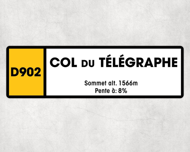 Col Du Telegraphe D902 Route Sign - Cycling - Sign | Personalised Gift