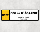 Col Du Telegraphe D902 Route Sign - Cycling - Sign | Personalised Gift