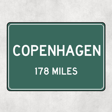 Copenhagen Distance Sign - Sign | Personalised Gift