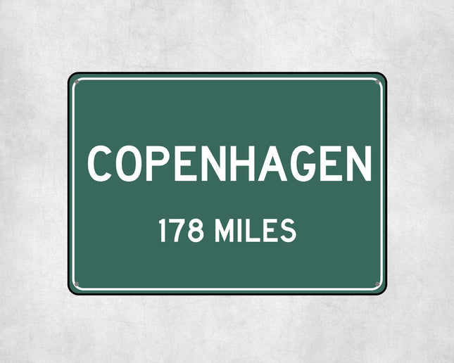 Copenhagen Distance Sign - Sign | Personalised Gift